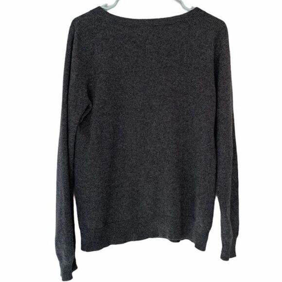 Halogen Grey Polka Dot Cashmere Sweater Size Large - Picture 2 of 5